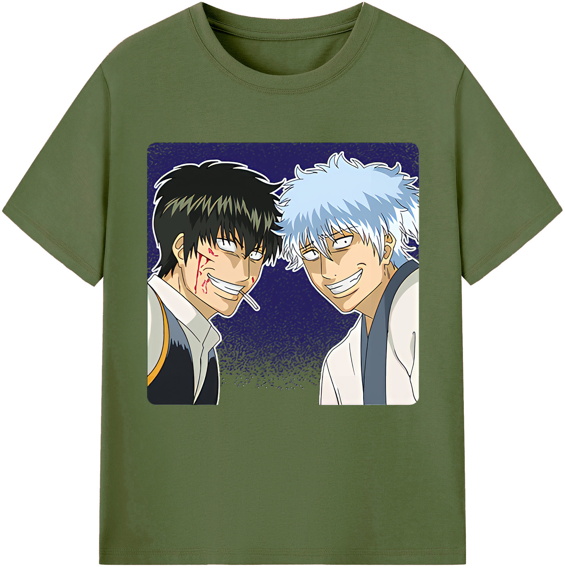 （画像用） ぎんたま 坂田銀時（さかたぎんとき） 神楽 志村新八（しむら しんぱち） GINTAMA Sakata Gintoki Kagura Shimura Shinpachi 綿100％半袖Tシャツ（フロントプリント）